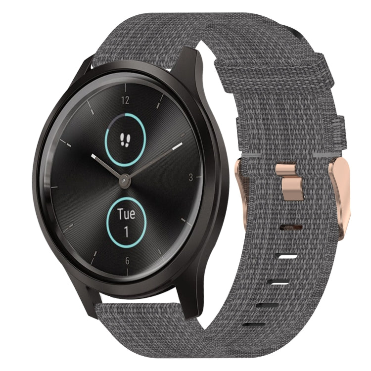 20mm Nylon Woven Watch Band, For Garmin Garminmove Style, For Garmin Vivomove, For Garmin Vivomove HR Sport, For Garmin Vivoactive 3, For Garmin Vivoactive3 Music, For Garmin Forerunner 245