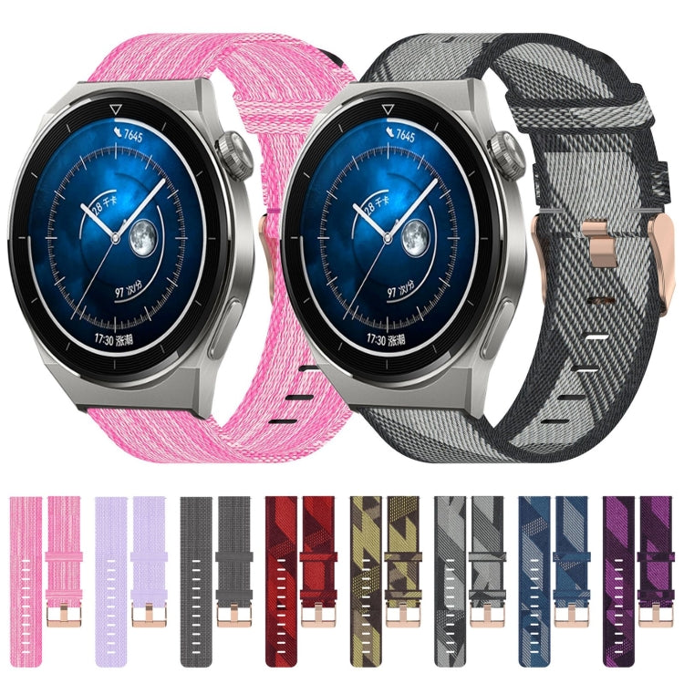 20mm Nylon Woven Watch Band, For Huawei Watch GT3 Pro 43mm, For Huawei Watch GT3 42mm, For Huawei Watch GT2 42mm, For Huawei Watch 2, For Honor Watch ES, For Honor MagicWatch2 42mm