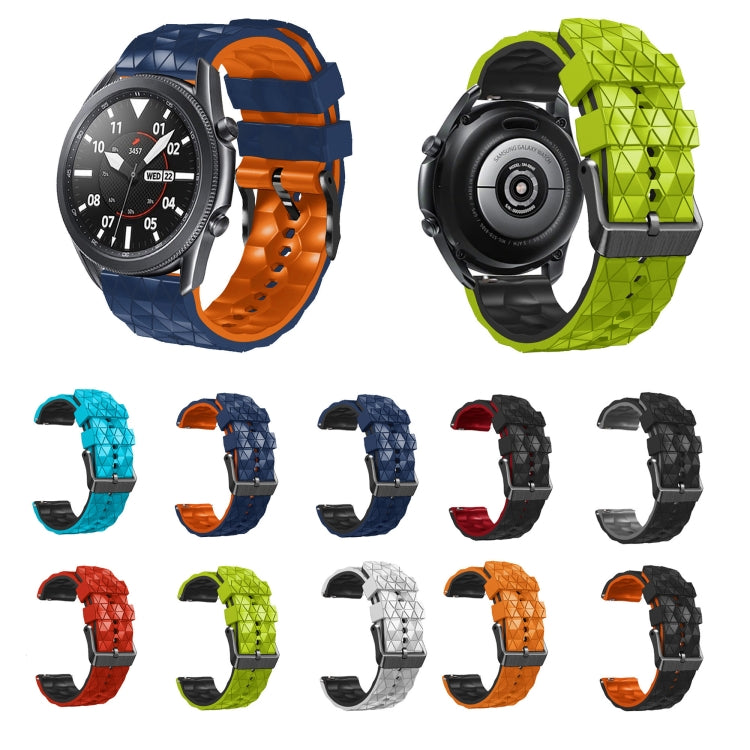 22mm Football Pattern Two-Color Silicone Strap, For Ticwatch Pro 2021