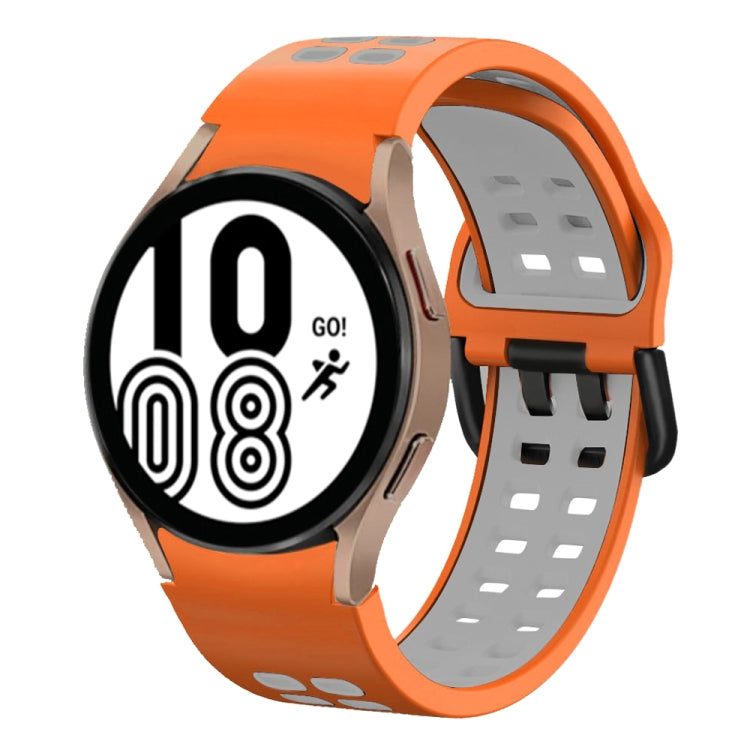 20mm Breathable Two-Color Silicone Watch Band, For Samsung Galaxy Watch 5 Pro  45mm, For Samsung Galaxy Watch 4 40mm