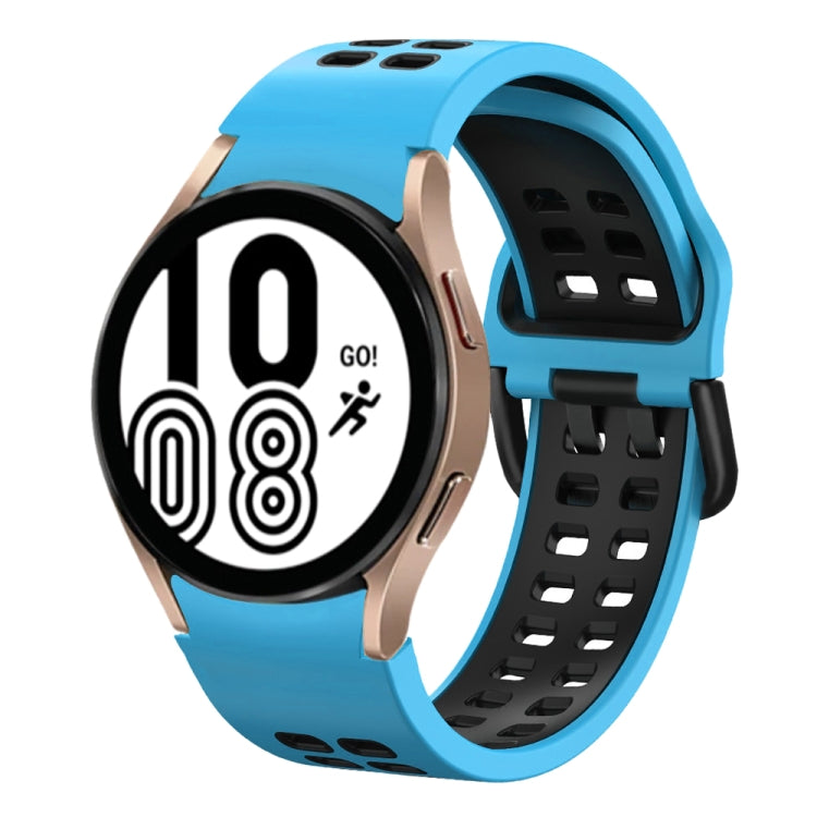 20mm Breathable Two-Color Silicone Watch Band, For Samsung Galaxy Watch 5 Pro  45mm, For Samsung Galaxy Watch 4 40mm