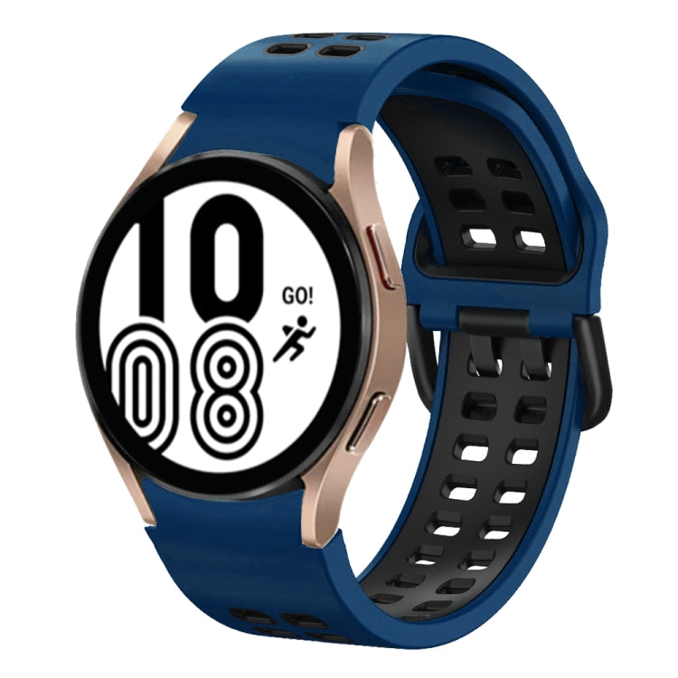 20mm Breathable Two-Color Silicone Watch Band, For Samsung Galaxy Watch 5 Pro  45mm, For Samsung Galaxy Watch 4 40mm