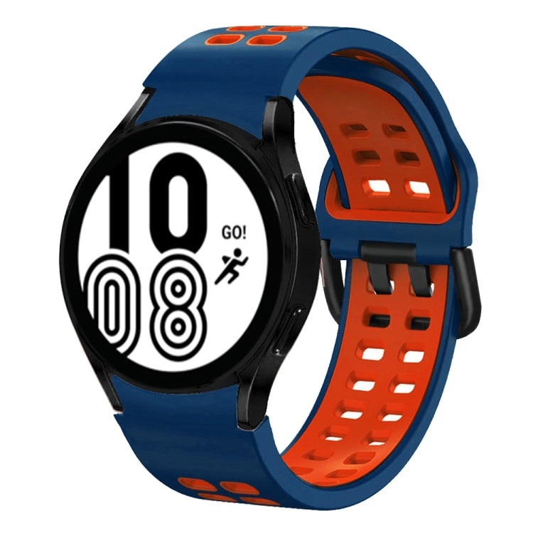 20mm Breathable Two-Color Silicone Watch Band, For Samsung Galaxy Watch 5 Pro  45mm, For Samsung Galaxy Watch 4 40mm