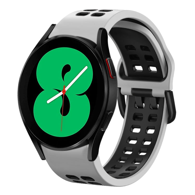 20mm Breathable Two-Color Silicone Watch Band, For Samsung Galaxy Watch 4 44mm, For Samsung Galaxy Watch 4 Classic 46mm