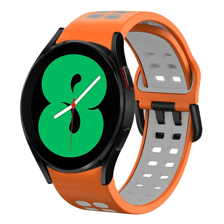 20mm Breathable Two-Color Silicone Watch Band, For Samsung Galaxy Watch 4 44mm, For Samsung Galaxy Watch 4 Classic 46mm