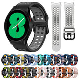 20mm Breathable Two-Color Silicone Watch Band, For Samsung Galaxy Watch 4 44mm, For Samsung Galaxy Watch 4 Classic 46mm