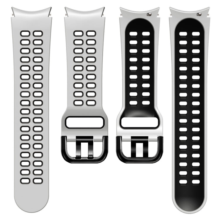 20mm Breathable Two-Color Silicone Watch Band, For Samsung Galaxy Watch 4 44mm, For Samsung Galaxy Watch 4 Classic 46mm