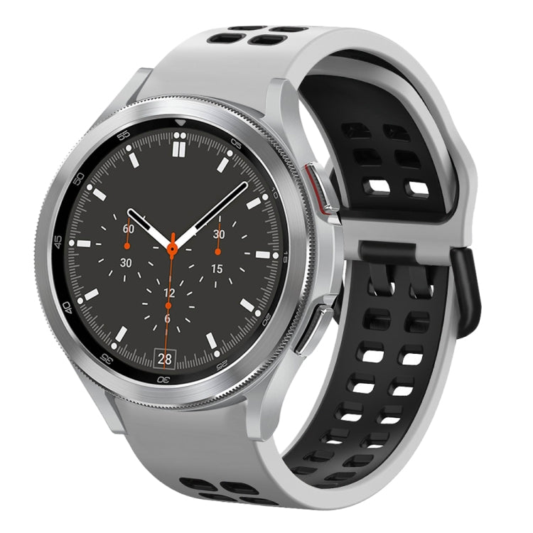 20mm Breathable Two-Color Silicone Watch Band, For Samsung Galaxy Watch 4 44mm, For Samsung Galaxy Watch 4 Classic 46mm