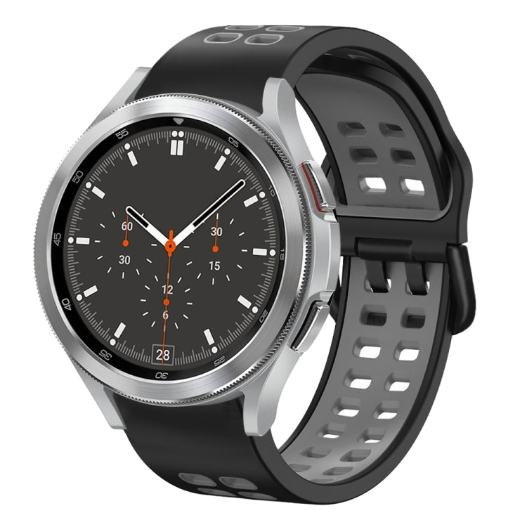 20mm Breathable Two-Color Silicone Watch Band, For Samsung Galaxy Watch 4 44mm, For Samsung Galaxy Watch 4 Classic 46mm