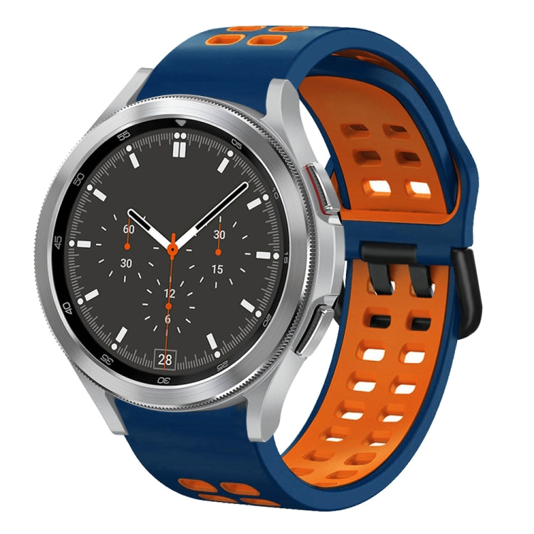 20mm Breathable Two-Color Silicone Watch Band, For Samsung Galaxy Watch 4 44mm, For Samsung Galaxy Watch 4 Classic 46mm