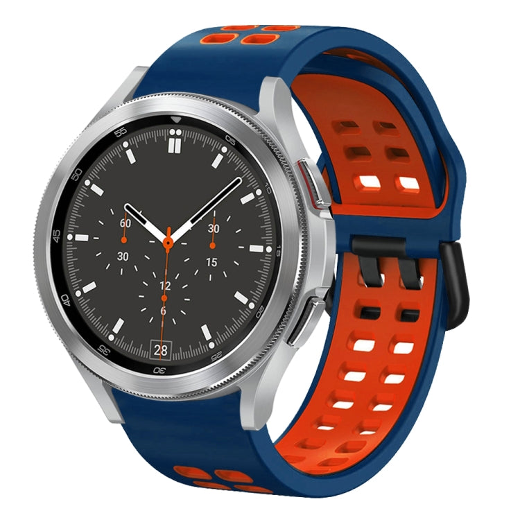 20mm Breathable Two-Color Silicone Watch Band, For Samsung Galaxy Watch 4 44mm, For Samsung Galaxy Watch 4 Classic 46mm