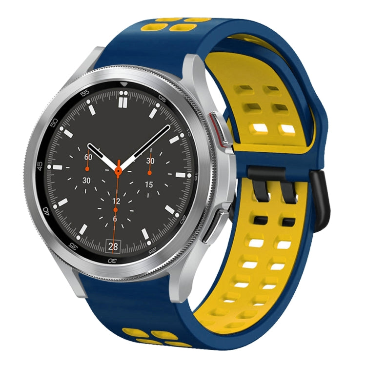 20mm Breathable Two-Color Silicone Watch Band, For Samsung Galaxy Watch 4 44mm, For Samsung Galaxy Watch 4 Classic 46mm