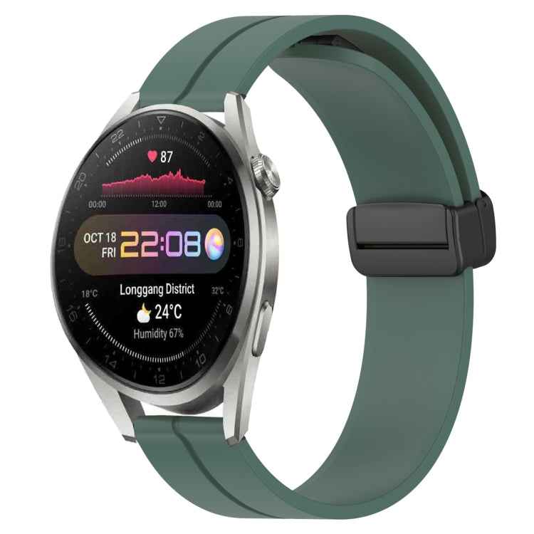 22mm Solid Color Magnetic Clasp Silicone Watch Band, For Huawei Watch 3 Pro New