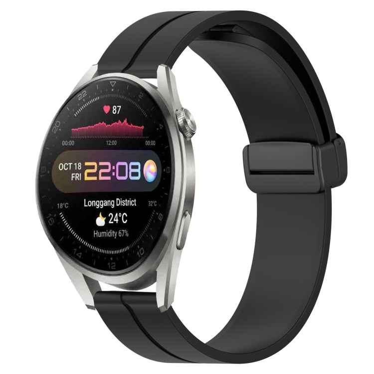 22mm Solid Color Magnetic Clasp Silicone Watch Band, For Huawei Watch 3 Pro New