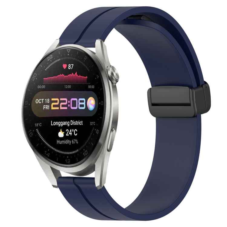 22mm Solid Color Magnetic Clasp Silicone Watch Band, For Huawei Watch 3 Pro New