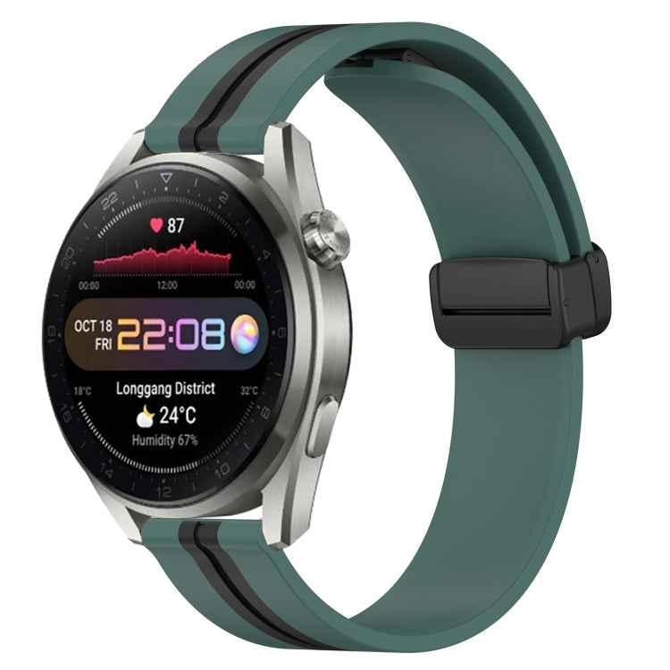 22mm Folding Magnetic Clasp Silicone Watch Band, For Huawei Watch 3 Pro New