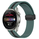 22mm Folding Magnetic Clasp Silicone Watch Band, For Huawei Watch 3 Pro New