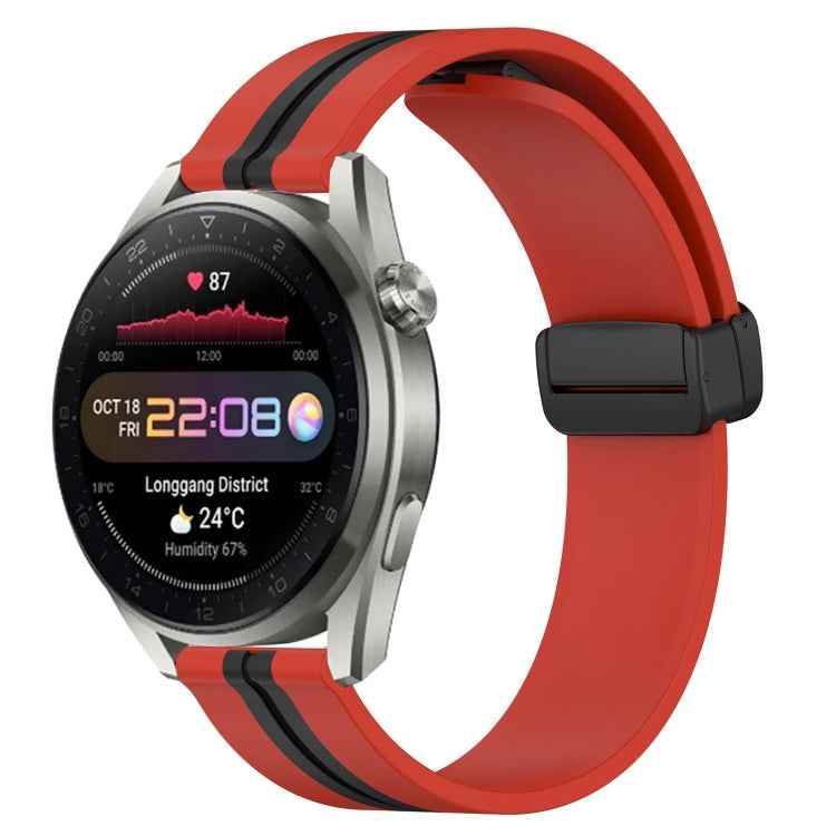 22mm Folding Magnetic Clasp Silicone Watch Band, For Huawei Watch 3 Pro New