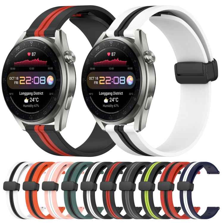 22mm Folding Magnetic Clasp Silicone Watch Band, For Huawei Watch 3 Pro New