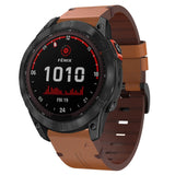26mm Leather Steel Buckle Watch Band, For Garmin Descent MK 2i, For Garmin Tactix 7 Pro, For Garmin Fenix 3, For Garmin Fenix 5X Plus, For Garmin Enduro 2, For Garmin Fenix 6X Pro, For Garmin Fenix 7X, For Garmin Fenix 3 HR, For Garmin Enduro          ...