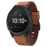 26mm Leather Steel Buckle Watch Band, For Garmin Descent MK 2i, For Garmin Tactix 7 Pro, For Garmin Fenix 3, For Garmin Fenix 5X Plus, For Garmin Enduro 2, For Garmin Fenix 6X Pro, For Garmin Fenix 7X, For Garmin Fenix 3 HR, For Garmin Enduro          ...
