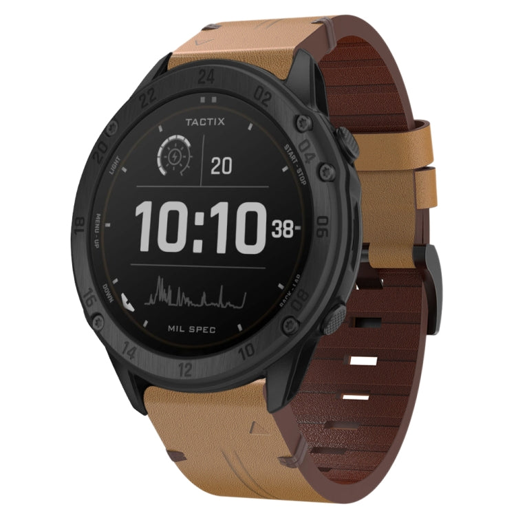 26mm Leather Steel Buckle Watch Band, For Garmin Descent MK 2i, For Garmin Tactix 7 Pro, For Garmin Fenix 3, For Garmin Fenix 5X Plus, For Garmin Enduro 2, For Garmin Fenix 6X Pro, For Garmin Fenix 7X, For Garmin Fenix 3 HR, For Garmin Enduro          ...