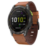 26mm Leather Steel Buckle Watch Band, For Garmin Descent MK 2i, For Garmin Tactix 7 Pro, For Garmin Fenix 3, For Garmin Fenix 5X Plus, For Garmin Enduro 2, For Garmin Fenix 6X Pro, For Garmin Fenix 7X, For Garmin Fenix 3 HR, For Garmin Enduro          ...