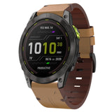 26mm Leather Steel Buckle Watch Band, For Garmin Descent MK 2i, For Garmin Tactix 7 Pro, For Garmin Fenix 3, For Garmin Fenix 5X Plus, For Garmin Enduro 2, For Garmin Fenix 6X Pro, For Garmin Fenix 7X, For Garmin Fenix 3 HR, For Garmin Enduro          ...