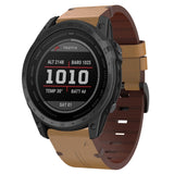 26mm Leather Steel Buckle Watch Band, For Garmin Descent MK 2i, For Garmin Tactix 7 Pro, For Garmin Fenix 3, For Garmin Fenix 5X Plus, For Garmin Enduro 2, For Garmin Fenix 6X Pro, For Garmin Fenix 7X, For Garmin Fenix 3 HR, For Garmin Enduro          ...
