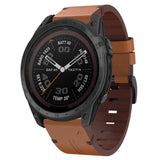 26mm Leather Steel Buckle Watch Band, For Garmin Descent MK 2i, For Garmin Tactix 7 Pro, For Garmin Fenix 3, For Garmin Fenix 5X Plus, For Garmin Enduro 2, For Garmin Fenix 6X Pro, For Garmin Fenix 7X, For Garmin Fenix 3 HR, For Garmin Enduro          ...