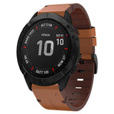 26mm Leather Steel Buckle Watch Band, For Garmin Descent MK 2i, For Garmin Tactix 7 Pro, For Garmin Fenix 3, For Garmin Fenix 5X Plus, For Garmin Enduro 2, For Garmin Fenix 6X Pro, For Garmin Fenix 7X, For Garmin Fenix 3 HR, For Garmin Enduro          ...