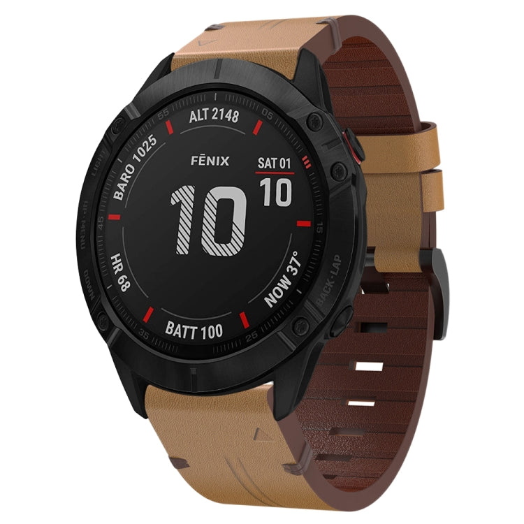 26mm Leather Steel Buckle Watch Band, For Garmin Descent MK 2i, For Garmin Tactix 7 Pro, For Garmin Fenix 3, For Garmin Fenix 5X Plus, For Garmin Enduro 2, For Garmin Fenix 6X Pro, For Garmin Fenix 7X, For Garmin Fenix 3 HR, For Garmin Enduro          ...