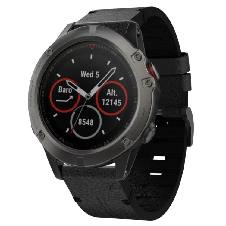 26mm Leather Steel Buckle Watch Band, For Garmin Descent MK 2i, For Garmin Tactix 7 Pro, For Garmin Fenix 3, For Garmin Fenix 5X Plus, For Garmin Enduro 2, For Garmin Fenix 6X Pro, For Garmin Fenix 7X, For Garmin Fenix 3 HR, For Garmin Enduro          ...