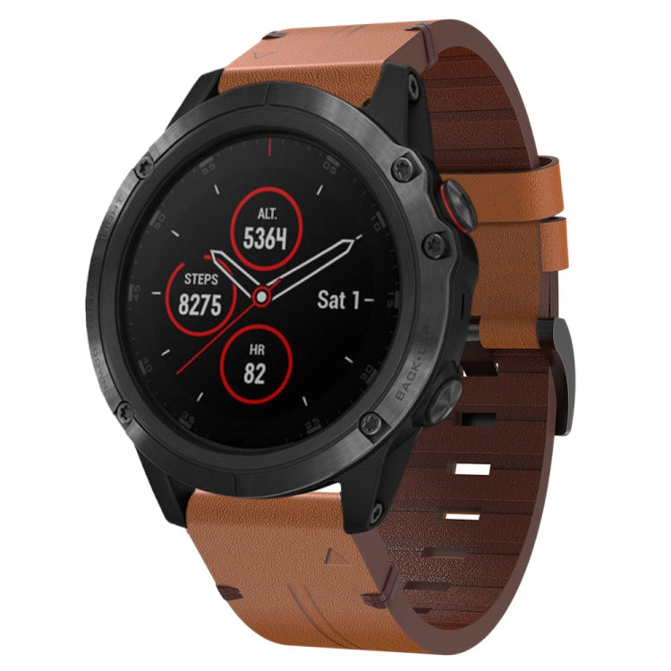 26mm Leather Steel Buckle Watch Band, For Garmin Descent MK 2i, For Garmin Tactix 7 Pro, For Garmin Fenix 3, For Garmin Fenix 5X Plus, For Garmin Enduro 2, For Garmin Fenix 6X Pro, For Garmin Fenix 7X, For Garmin Fenix 3 HR, For Garmin Enduro          ...