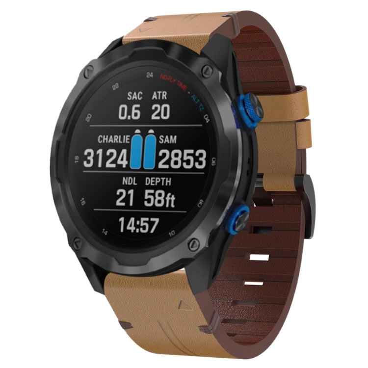 26mm Leather Steel Buckle Watch Band, For Garmin Descent MK 2i, For Garmin Tactix 7 Pro, For Garmin Fenix 3, For Garmin Fenix 5X Plus, For Garmin Enduro 2, For Garmin Fenix 6X Pro, For Garmin Fenix 7X, For Garmin Fenix 3 HR, For Garmin Enduro          ...