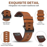 22mm Leather Steel Buckle Watch Band, For Garmin Instinct 2, For Garmin Forerunner 955