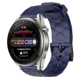 22mm Football Pattern Solid Color Silicone Watch Band, For Huawei Watch 3 Pro New