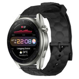 22mm Football Pattern Solid Color Silicone Watch Band, For Huawei Watch 3 Pro New