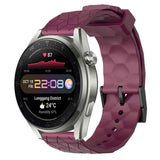 22mm Football Pattern Solid Color Silicone Watch Band, For Huawei Watch 3 Pro New