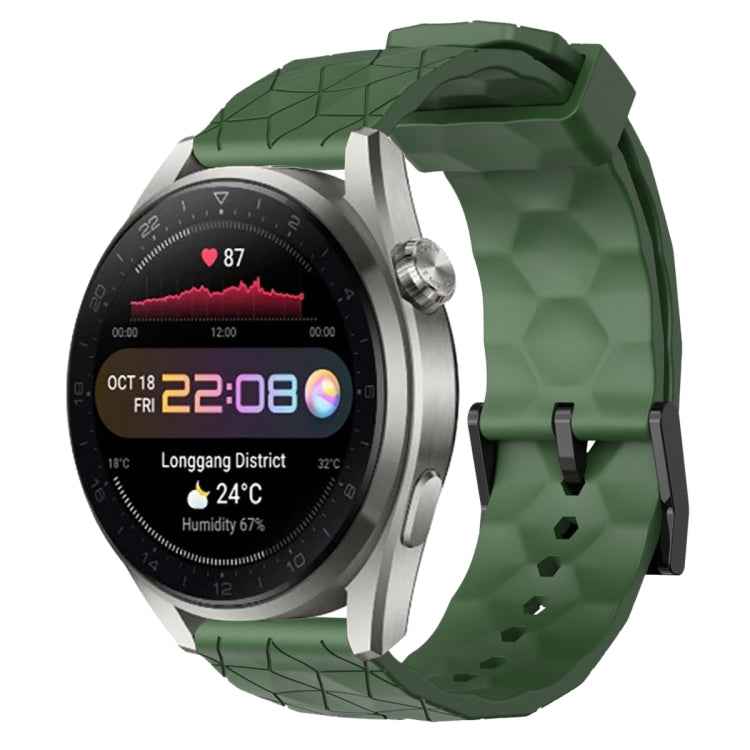 22mm Football Pattern Solid Color Silicone Watch Band, For Huawei Watch 3 Pro New