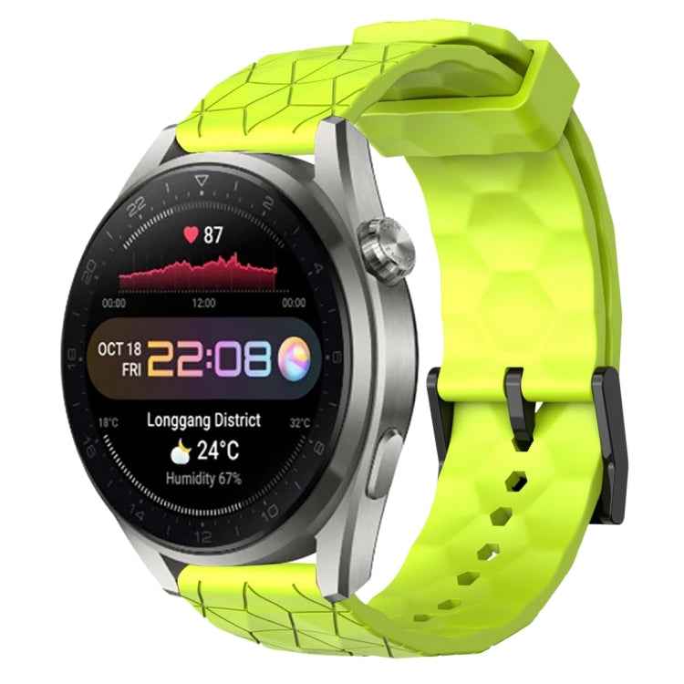 22mm Football Pattern Solid Color Silicone Watch Band, For Huawei Watch 3 Pro New