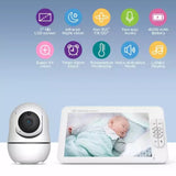 SM70PTZ 7 inch Screen 2.4GHz Wireless Digital Baby Monitor, Auto Night Vision / Two-way Voice Intercom, SM70PTZ