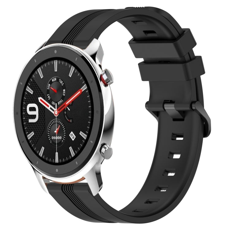 22mm Concave Striped Slicone Watch Band, For Amazfit GTR 4, For Amazfit GTR 3, For Amazfit GTR 3 Pro, For Amazfit GTR 2e