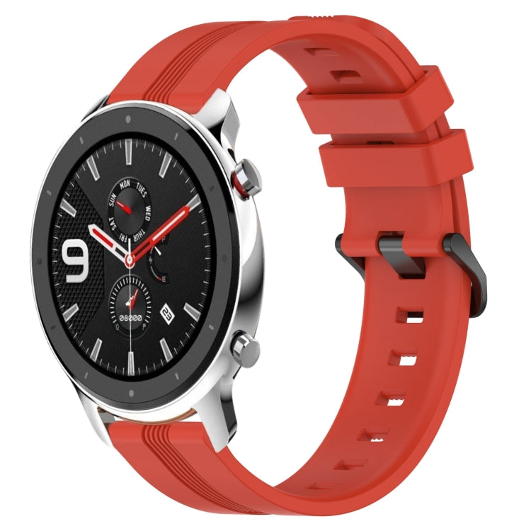 22mm Concave Striped Slicone Watch Band, For Amazfit GTR 4, For Amazfit GTR 3, For Amazfit GTR 3 Pro, For Amazfit GTR 2e