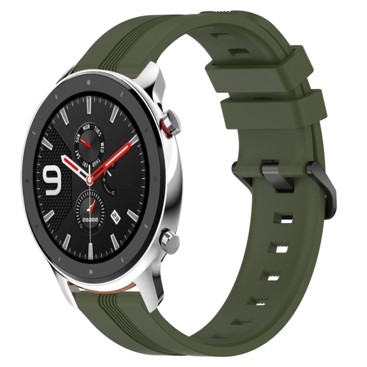 22mm Concave Striped Slicone Watch Band, For Amazfit GTR 4, For Amazfit GTR 3, For Amazfit GTR 3 Pro, For Amazfit GTR 2e