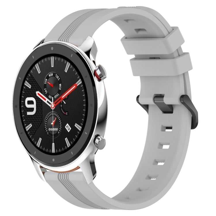 22mm Concave Striped Slicone Watch Band, For Amazfit GTR 4, For Amazfit GTR 3, For Amazfit GTR 3 Pro, For Amazfit GTR 2e