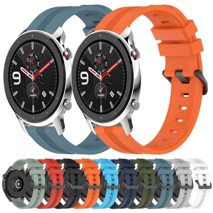 22mm Concave Striped Slicone Watch Band, For Amazfit GTR 4, For Amazfit GTR 3, For Amazfit GTR 3 Pro, For Amazfit GTR 2e
