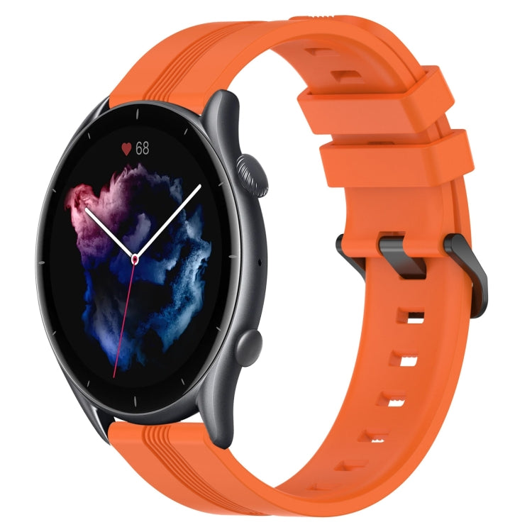 22mm Concave Striped Slicone Watch Band, For Amazfit GTR 4, For Amazfit GTR 3, For Amazfit GTR 3 Pro, For Amazfit GTR 2e