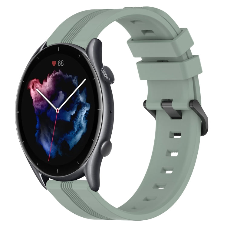 22mm Concave Striped Slicone Watch Band, For Amazfit GTR 4, For Amazfit GTR 3, For Amazfit GTR 3 Pro, For Amazfit GTR 2e