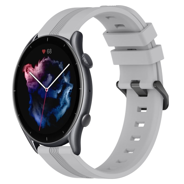 22mm Concave Striped Slicone Watch Band, For Amazfit GTR 4, For Amazfit GTR 3, For Amazfit GTR 3 Pro, For Amazfit GTR 2e